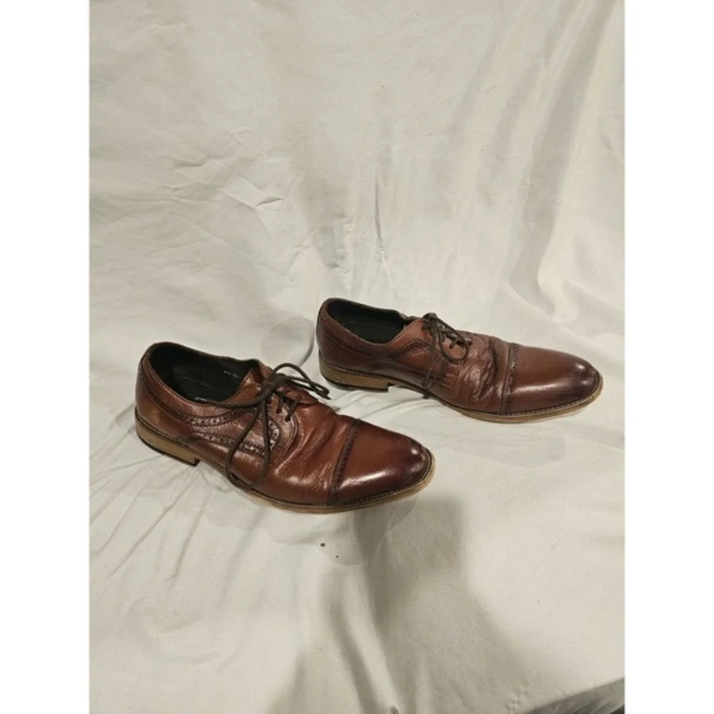 Stacy‎ Adams Comfort Plus Dress shoes Size 7.5 M Brown Leather Wing Tips